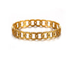 Minimalist Geometric Stainless Steel Open Bangle Bracelet With Shell And Floral Texture Glossy 18K Gold Plated Finish For Women