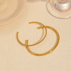 Minimalist Geometric Stainless Steel Open Twist 18K Goldplated Bracelet For Women