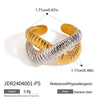 Minimalist Geometric Stainless Steel Ring With Gold And Silver Color Matching Electroplating