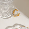 Minimalist Geometric Stainless Steel Ring With Gold And Silver Color Matching Electroplating