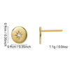 Minimalist Geometric Star Copper Stud Earrings With Smooth Round Button Shape And Diamond Studded Detail For Women