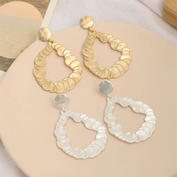 Minimalist Geometric Statement Long Drop Metal Earrings With Fashion Ear Pin Design For Wholesale