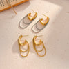 Minimalist Geometric Tassel Earrings For Women Gold Plated Stainless Steel Elegant Fashion Ear Accessories