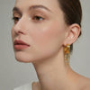 Minimalist Geometric Tassel Earrings For Women Gold Plated Stainless Steel Elegant Fashion Ear Accessories