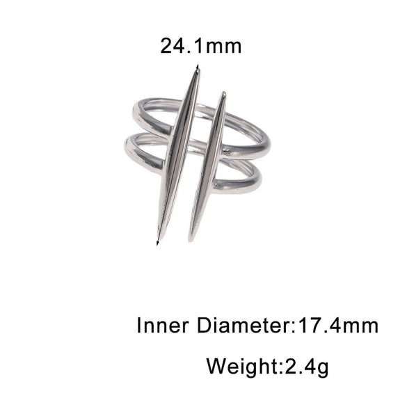 Minimalist Geometric Titanium Steel Open Ring For Women Electroplated Stainless Steel Fashion Ring With Cool Personality Style