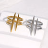 Minimalist Geometric Titanium Steel Open Ring For Women Electroplated Stainless Steel Fashion Ring With Cool Personality Style