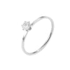 Minimalist Geometric Titanium Steel Ring With Six Prong Diamond Style Inlay Rose Finish Unisex Fine Jewelry