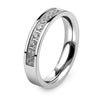 Minimalist Geometric Titanium Steel Ring With Zircon Detail For Women Couple Style Versatile Wholesale Jewelry
