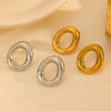 Minimalist Geometric Titanium Steel Women's Earrings With Electroplating