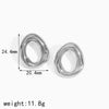 Minimalist Geometric Titanium Steel Women's Earrings With Electroplating