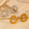 Minimalist Geometric Titanium Steel Women's Earrings With Electroplating