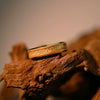 Minimalist Geometric Tungsten Steel Ring With Gold Sandblasted Finish And Gold Foil Inlay Unisex Couple Jewelry
