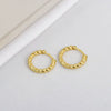 Minimalist Geometric Twist Pattern S925 Sterling Silver Earrings For Women In Gold And Silver Plated Finish