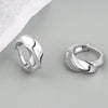 Minimalist Geometric Twisted Hoop Earrings In 925 Sterling Silver With Smooth Electroplated Finish