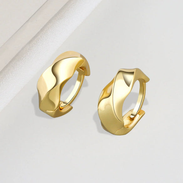 Minimalist Geometric Twisted Hoop Earrings In 925 Sterling Silver With Smooth Electroplated Finish