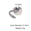 Minimalist Glossy Open Index Finger Ring For Women In Stainless Steel With Irregular Geometric Design And Electroplated Finish