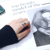 Minimalist Glossy Water Drop Adjustable Open Ring Copper Electroplated Geometric Unisex Fashion Jewelry