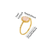 Minimalist Gold Plated Copper Open Ring With Natural Stone And Pearl Oval Geometric Design Unisex Jewelry