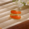Minimalist Gold Plated Stainless Steel Enamel Drip Geometric Open Ring Unisex Jewelry Wholesale