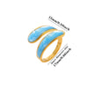 Minimalist Gold Plated Stainless Steel Enamel Drip Geometric Open Ring Unisex Jewelry Wholesale