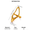 Minimalist Gold Plated Stainless Steel Ring With Irregular Geometric Lines And Open Band Design For Unisex Wear