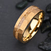 Minimalist Gold Plated Tungsten Steel Ring With Broken Gold Foil Inlay Geometric Unisex Jewelry