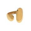 Minimalist Gold Tone Stainless Steel Open Ring For Women Polished Geometric Asymmetrical Electroplated Jewelry