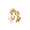 Minimalist Goldplated Titanium Steel Open Ring With Heartshaped Geometric Design Faderesistant Unisex Fashion Jewelry
