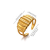 Minimalist Goldplated Titanium Steel Open Ring With Heartshaped Geometric Design Faderesistant Unisex Fashion Jewelry