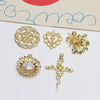 Minimalist Handmade Jewelry Hollow Geometric Flower Pendant Earrings Electroplated