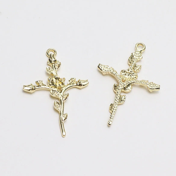 Minimalist Handmade Jewelry Hollow Geometric Flower Pendant Earrings Electroplated