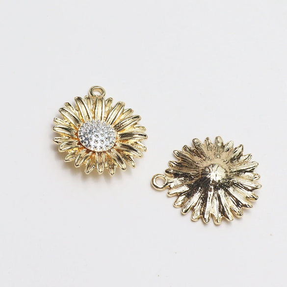 Minimalist Handmade Jewelry Hollow Geometric Flower Pendant Earrings Electroplated