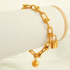 Minimalist Handmade 316L Stainless Steel Round Bead Chain Lock Necklace And Ushaped Chain Bracelet Electroplated Jewelry For Women
