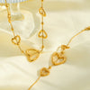 Minimalist Heart Pattern Stainless Steel Necklace And Bracelet Set For Women With Gold Vacuum Plated Finish