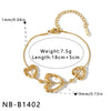 Minimalist Heart Pattern Stainless Steel Necklace And Bracelet Set For Women With Gold Vacuum Plated Finish
