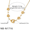Minimalist Heart Pattern Stainless Steel Necklace And Bracelet Set For Women With Gold Vacuum Plated Finish