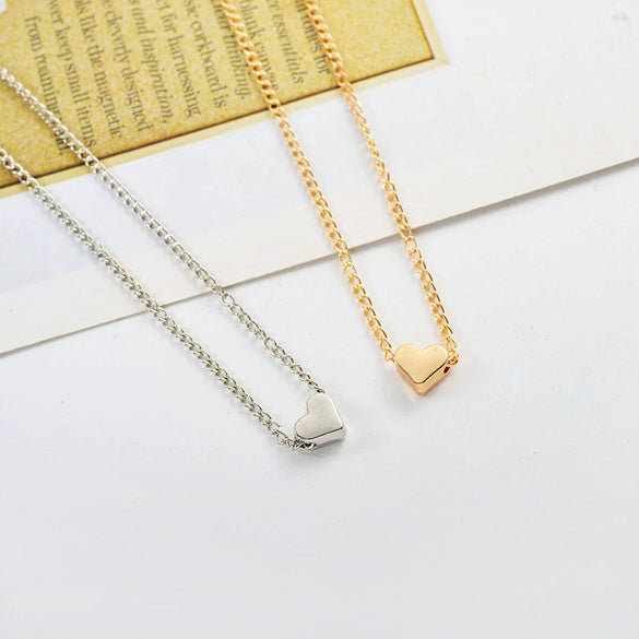 Minimalist Heart Shape Alloy Copper Necklace For Women With Electroplating Treatment And Twist Chain Ideal As Fashionable Small Gifts