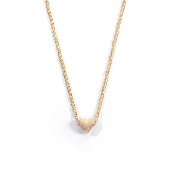 Minimalist Heart Shape Alloy Copper Necklace For Women With Electroplating Treatment And Twist Chain Ideal As Fashionable Small Gifts