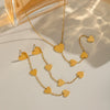 Minimalist Heart Shaped Stainless Steel Jewelry Set With Tassels Electroplated For Women Necklace And Earrings