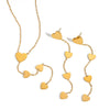 Minimalist Heart Shaped Stainless Steel Jewelry Set With Tassels Electroplated For Women Necklace And Earrings