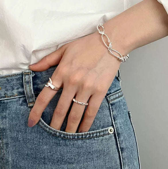Minimalist Heart 925 Sterling Silver Women's Ring