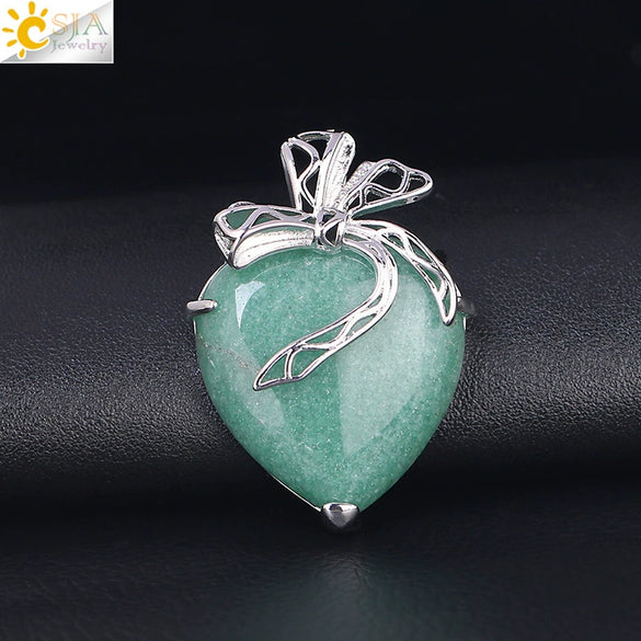 Minimalist Hollow Bow Natural Stone And Alloy Accessories Electroplated Valentine's Day Pendant Necklace