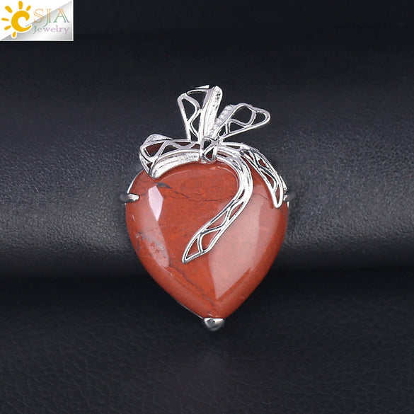 Minimalist Hollow Bow Natural Stone And Alloy Accessories Electroplated Valentine's Day Pendant Necklace
