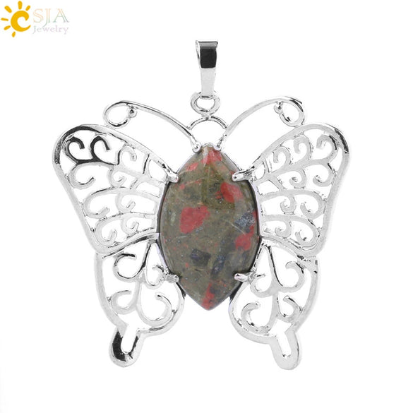 Minimalist Hollow Butterfly Pendant Necklace Charm With Natural Crystal Stone And Electroplated Alloy Copper Buckle Animal Jewelry
