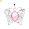 Minimalist Hollow Butterfly Pendant Necklace Charm With Natural Crystal Stone And Electroplated Alloy Copper Buckle Animal Jewelry
