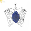 Minimalist Hollow Butterfly Pendant Necklace Charm With Natural Crystal Stone And Electroplated Alloy Copper Buckle Animal Jewelry