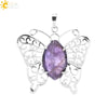 Minimalist Hollow Butterfly Pendant Necklace Charm With Natural Crystal Stone And Electroplated Alloy Copper Buckle Animal Jewelry