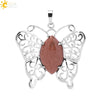 Minimalist Hollow Butterfly Pendant Necklace Charm With Natural Crystal Stone And Electroplated Alloy Copper Buckle Animal Jewelry