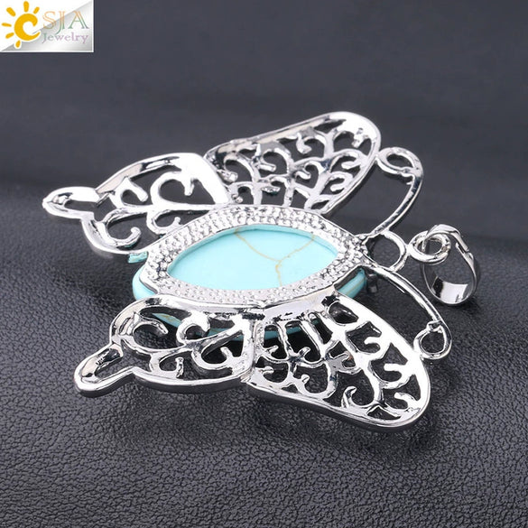 Minimalist Hollow Butterfly Pendant Necklace Charm With Natural Crystal Stone And Electroplated Alloy Copper Buckle Animal Jewelry