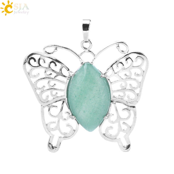 Minimalist Hollow Butterfly Pendant Necklace Charm With Natural Crystal Stone And Electroplated Alloy Copper Buckle Animal Jewelry